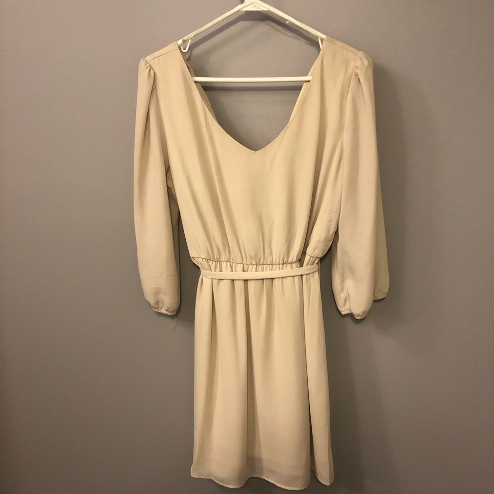Lovely beige wrap dress!